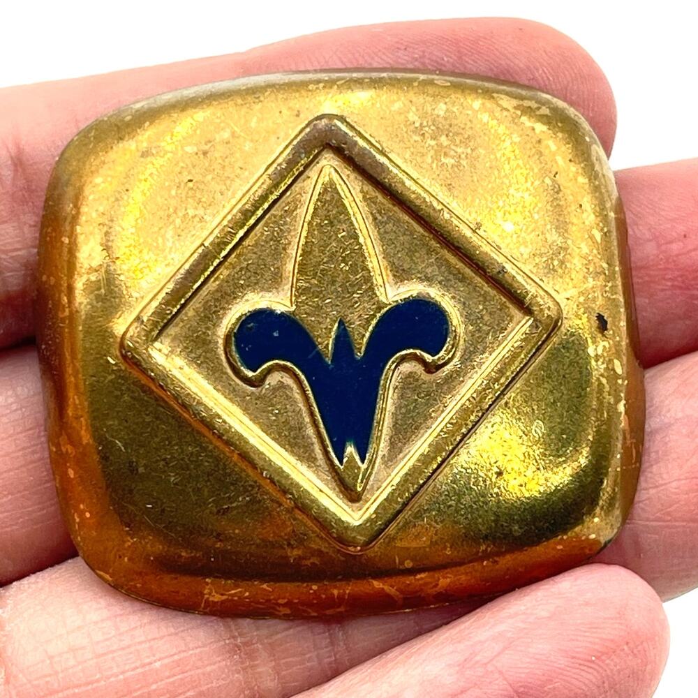 Vintage BSA Webelos Scout Bolo Tie Handkerchief Neckerchief Brass Slide
